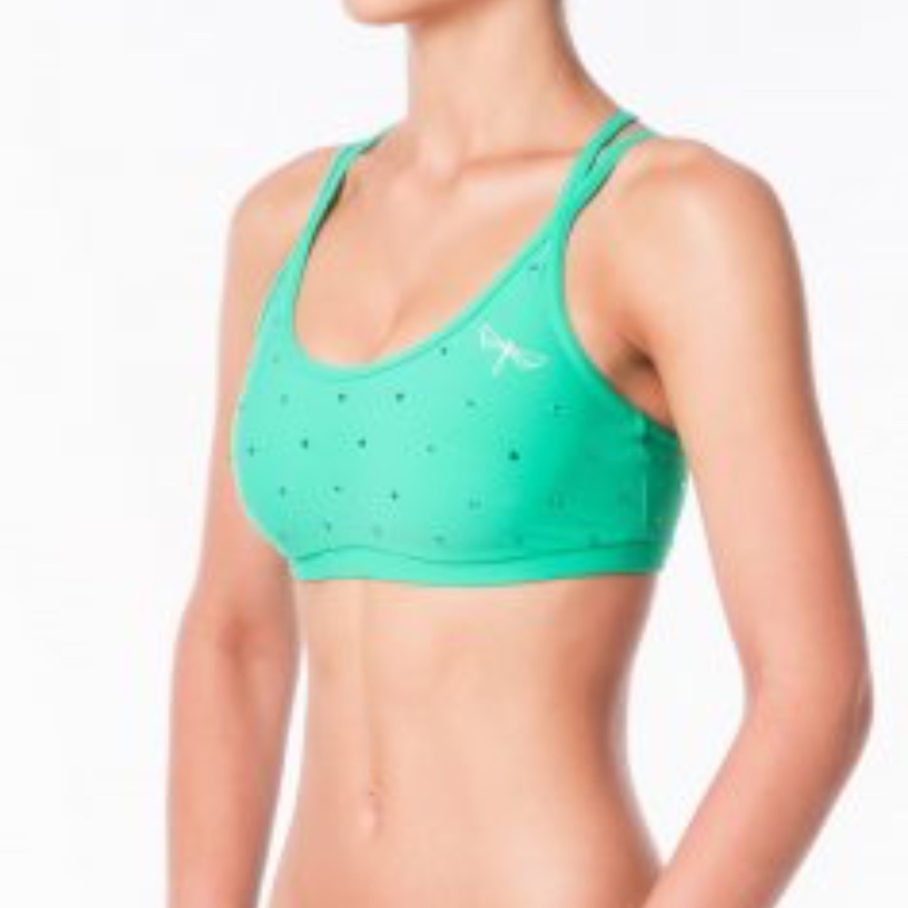 DragonFly Swarovski Diamond Mint Sports Bra Pole